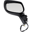 Driver and Passenger Side Mirrors, Power Adjust, Manual Folding, Heated, Paintable, No Signal Light, No Memory, No Puddle Light, No Auto-Dimming, With Blind Spot Light in Housing