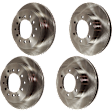 Front and Rear Brake Disc, 4-Wheel Set, Plain Surface, Vented, 6 Lugs