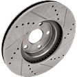 Front Brake Disc, Cross-drilled and Slotted, Vented, 5 Lugs, 274.8 mm