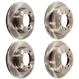 Front and Rear Brake Disc, 4-Wheel Set, Plain Surface, Vented, 5 Lugs