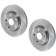 Front Brake Disc, 2-Wheel Set, Natural Finish, Plain Surface, Vented, 5 Lugs, 295.91 mm