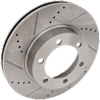 Front Brake Disc, Natural Finish, Cross-drilled and Slotted, Vented, 6 Lugs, 318.77 mm