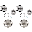 4-Wheel Set Front and Rear, Driver and Passenger Side Wheel Hubs and Wheel Bearings; With ABS tone ring, 3.0L Engine