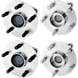 4-Wheel Set Rear, Driver and Passenger Side Wheel Hubs, With Bearing, With Sensor, FWD