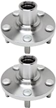 Front, Driver and Passenger Side Wheel Hub, 5 Lugs, Without Bearing