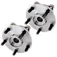 2-Wheel Set Front, Driver and Passenger Side Wheel Hubs, With Bearing, 4 Cyl., 1.8/2.4/2.5L Engines