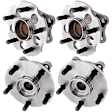 Front and Rear, Driver and Passenger Side Wheel Hub, 5 Lugs, With Bearing, FWD, 1.8L, 4Cyl