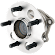 4-Wheel Set Front and Rear, Driver and Passenger Side Wheel Hubs, Front - Without Bearing; Rear - With Bearing, With Sensor, FWD