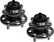 Rear, Driver and Passenger Side Wheel Hub, 4 Lugs, With Bearing, With Sensor