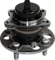 Rear, Driver and Passenger Side Wheel Hub, 4 Lugs, With Bearing, With Sensor