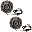 2-Wheel Set Front, Driver and Passenger Side Wheel Hub, 6 Lugs, With Bearing, 4WD