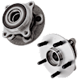 Front, Driver and Passenger Side Wheel Hub, 5 Lugs, With Bearing, 2-Wheel Set