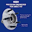 Front, Driver and Passenger Side Wheel Hub, 5 Lugs, With Bearing, 2-Wheel Set