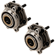 Front, Driver and Passenger Side Wheel Hub, 5 Lugs
