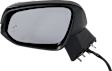 Driver and Passenger Side Mirror, Power Adjust, Manual Folding, Heated, Paintable, In-housing Signal Light, No Puddle Light, With BSD in Glass and Side Object Sensor, Japan/USA Built Vehicles