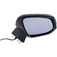 Driver and Passenger Side Mirror, Power Adjust, Heated, Manual Folding, Paintable, In-housing Signal Light, With Puddle Light, With BSD in Glass and Side Object Sensor, Japan/USA Built Vehicles