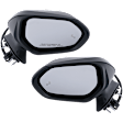 Driver and Passenger Side Mirror, Power Adjust, Heated, Manual Folding, Paintable, In-housing Signal Light, No Memory, No Puddle Light, No Auto-Dim, With Blind Spot Detection in Glass