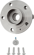 Front, Driver and Passenger Side Wheel Hub, 5 Lugs, With Bearing