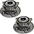 2-Wheel Set Front, Driver and Passenger Side Wheel Hubs, With Bearing, Lug bolts not included