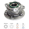4-Wheel Set Rear, Driver and Passenger Side Wheel Hubs, With Bearing, FWD, AWD