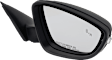 Driver and Passenger Side Mirror, Power Adjust, Heated, Manual Folding, Paintable, In-housing Signal Light, With Memory, No Puddle Light, No Auto-Dim, With Blind Spot Detection in Glass