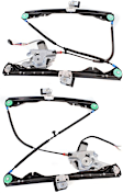 Hatchback Front, Driver and Passenger Side Power Window Regulator, With Motor