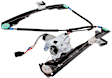 Hatchback Front, Driver and Passenger Side Power Window Regulator, With Motor