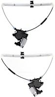 Rear, Driver and Passenger Side Power Window Regulator, With Motor