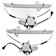 Front, Driver and Passenger Side Power Window Regulators, With Motors, 6-Pin Plug