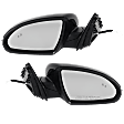 Driver and Passenger Side Mirror, Power Adjust, Heated, Manual Folding, Paintable, In-housing Signal Light, With Memory, No Puddle Light, No Auto-Dim, With Blind Spot Detection in Glass