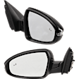 Driver and Passenger Side Mirror, Power Adjust, Heated, Manual Folding, Paintable, In-housing Signal Light, No Memory, No Puddle Light, No Auto-Dim, With Blind Spot Detection in Glass