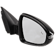 Driver and Passenger Side Mirror, Power Adjust, Heated, Manual Folding, Paintable, In-housing Signal Light, No Memory, No Puddle Light, No Auto-Dim, With Blind Spot Detection in Glass