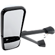Driver and Passenger Side Mirror, Power Adjust, Heated, Manual Folding, Chrome, No Signal Light, No Memory, No Puddle Light, No Auto-Dim, No Blind Spot Feature