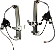 Front, Driver and Passenger Side Window Regulators, Power, With Cable Pulley at Top of Rail