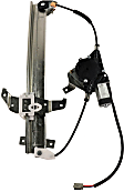 Front, Driver and Passenger Side Window Regulators, Power, With Cable Pulley at Top of Rail