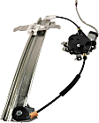 Front, Driver and Passenger Side Window Regulators, Power, With Cable Pulley at Top of Rail