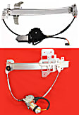 Front and Rear, Driver Side Power Window Regulator, With Motor