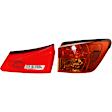 Passenger Side, Inner and Outer Halogen Tail Light, Without bulb(s), OE Replacement