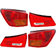 Driver and Passenger Side, Inner and Outer Halogen Tail Light, Without bulb(s), OE Replacement