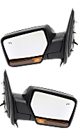 2011 Lincoln Navigator - Driver and Passenger Side Mirror, Power Adjust, Heated, Paintable, Power Folding, In-housing Signal Light, No Blind Spot Feature, With Memory, With Puddle Light, No Auto-Dimming