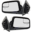 Driver and Passenger Side Mirrors, Power Adjust, Manual Folding, Heated, Chrome, No Signal Light, No Memory, With Puddle Light, No Auto-Dimming, With Blind Spot Glass