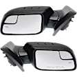 Driver and Passenger Side Mirror, Power Adjust, Heated, Manual Folding, Paintable, In-housing Signal Light, No Memory, With Puddle Light, No Auto-Dim, With Blind Spot Glass