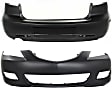 2004 Mazda 3 - Front and Rear Primed Bumper Cover, Sedan, For Models With Standard Bumper