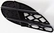 Front, Driver and Passenger Side, Outer Bumper Grilles, Black