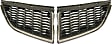 Driver and Passenger Side Grille Assemblies, Chrome Shell with Painted Silver Gray Insert, Grille