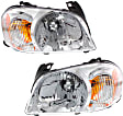 Driver and Passenger Side Halogen Headlight, With bulb(s), OE Replacement