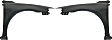 Front, Driver and Passenger Side Fenders, Without turn signal light hole, With spoiler holes, Without Turbo Models, For Models With Spoiler