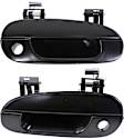 Front, Driver and Passenger Side Smooth Black Exterior Door Handle, With Key Hole