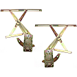 Front, Driver and Passenger Side Manual Window Regulator, Without Motor