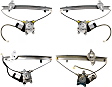 Front and Rear, Driver and Passenger Side Window Regulators, Power, With Motor